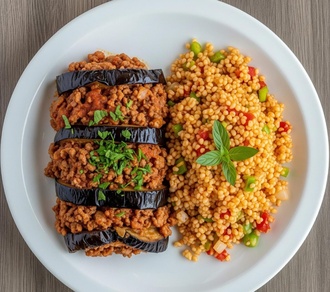 Patlıcan Musakka & Bulgur Pilavı görseli