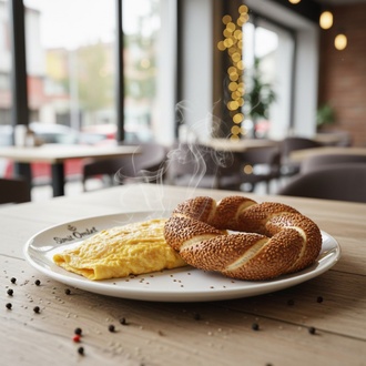 Sade Omlet Simit görseli