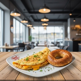 Cheddarlı Omlet Simit görseli