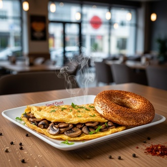 Mantarlı Omlet Simit görseli