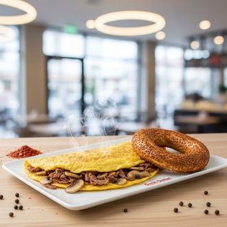 Kavurma Mantarlı Omlet görseli