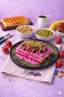Frambuazlı Orman Meyveli Waffle görseli