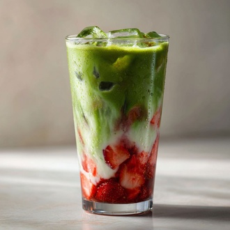 Iced Strawberry Matcha Latte görseli
