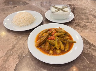 Taze Bamya + Pirinç Pilavı + Cacık görseli