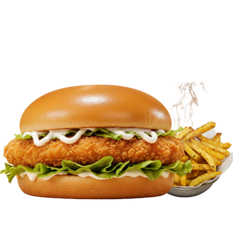 Chicken Hamburger + Patates görseli