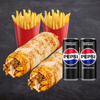 2 Kişilik Classic Katık Döner Dürüm Menü (75 Gr.) görseli