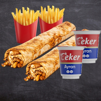 2 Kişilik Xl Katık Döner Dürüm Menü (120 Gr.) görseli