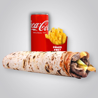 Xlarge (125 Gr) Et Döner Dürüm Menü Coca Cola görseli