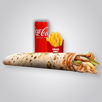 Large (100 Gr) Tavuk Döner Dürüm Menü Coca Cola görseli