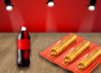 3'Lü  Medium Tavuk Döner Dürüm Menü görseli