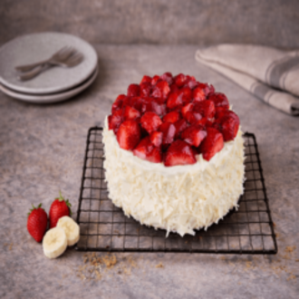 Çilekli & Muzlu Pasta (8-10 Kişilik) görseli