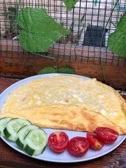 Maydanozlu Dereotlu Beyaz Peynirli Omlet görseli