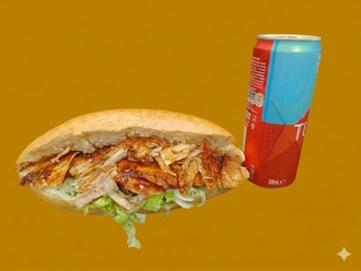 Yarım Ekmek Tavuk Döner + Cola (330 Ml.) görseli