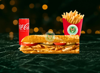 Tavuk Döner Menü – 100 Gr Üç Çeyrek Ekmek + Patates + İçecek görseli