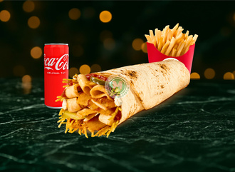 Tavuk Döner Menü – 100 Gr Dürüm + Patates + İçecek görseli