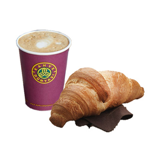 Flat White (Küçük) + Kruvasan görseli