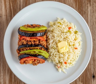Patlıcan Musakka & Pirinç Pilavı görseli