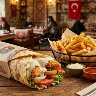 Ranch Soslu Çıtır Tavuk Dürüm & Patates görseli