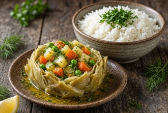 Zeytinyağlı Enginar & Pilav görseli