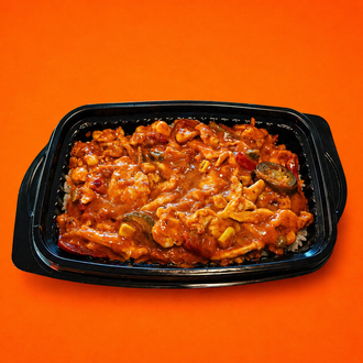 Basmati Pilavlı Acı Meksika Soslu Tavuk görseli