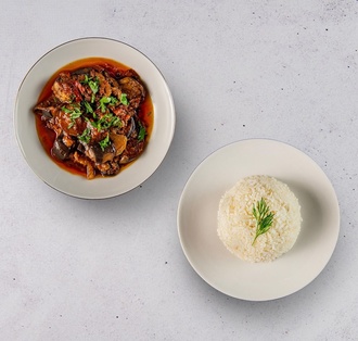 Patlıcan Musakka & Pirinç Pilavı görseli