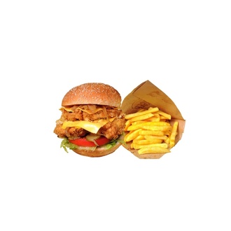 Double Chicken Burger & Patates Kızartması görseli
