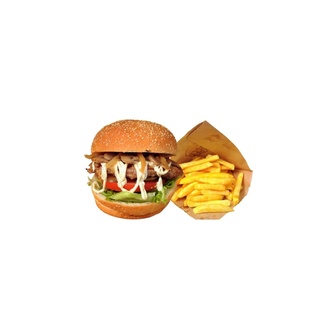 Trüf Soslu Burger & Patates Kızartması görseli