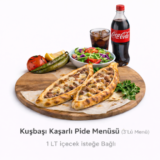 Kuşbaşı Kaşarlı Pide Menü (3'Lü Menü) görseli