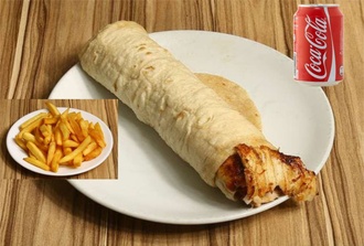Tavuk Döner Dürüm + Patates Kızartmas + Coca Cola görseli