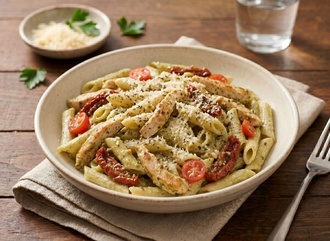 Pesto Tavuklu Makarna görseli