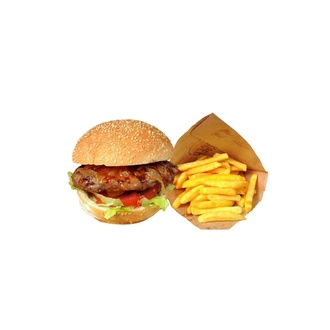 Sweet Chili Soslu Burger & Patates Kızartması görseli