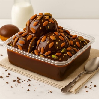 Karamel Soslu & Antep Fıstıklı Profiterol (500 Gr.) görseli