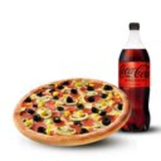 Büyük Boy Pizza + Litrelik İçecek görseli