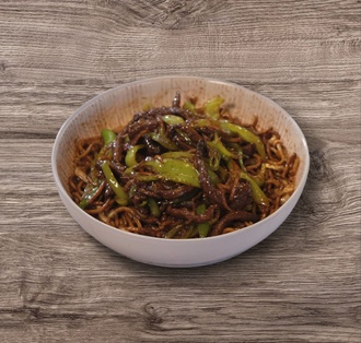 Sebzeli Erişte Üstü İnce Kıyım Biberli Dana Eti görseli