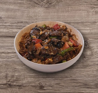 Sebzeli Erişte Üstü Siyah Çin Mantarlı Dana Eti görseli