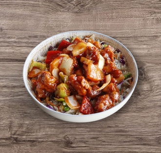 Sebzeli Pilav Üstü Tatlı Ekşi Soslu Tavuk görseli