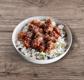 Sebzeli Pilav Üstü General Tso Tavuk görseli