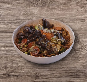 Sebzeli Erişte Üstü İstiridye Soslu Dana Eti görseli