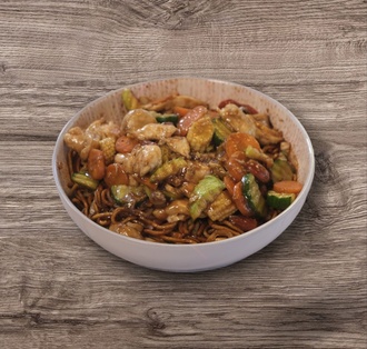 Sebzeli Erişte Üstü Bademli Tavuk görseli