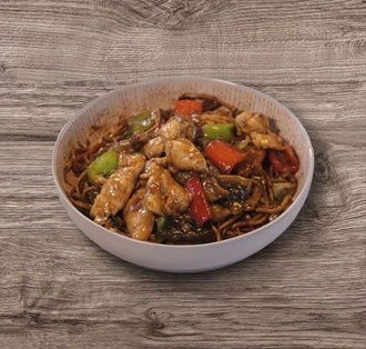 Sebzeli Erişte Üstü Teriyaki Soslu Tavuk görseli