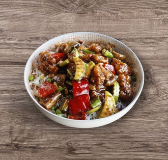 Sebzeli Pilav Üstü Mançuryan Usulü Tavuk görseli