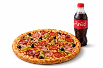 Karışık Pizza + Coca-cola (450Ml) görseli