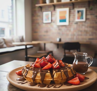 Çilekli Waffle görseli