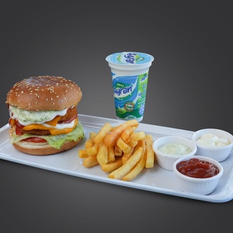 Tavuk Burger Menü (Çift Köfte. 180 Gr) görseli