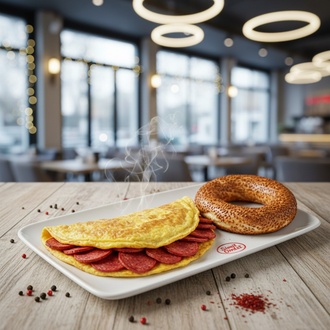 Sucuklu Omlet Simit görseli