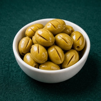 Yeşil Gül Pembe Edremit Çizik Zeytin 400G görseli