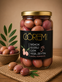 Yeşil Sığacık Güzeli Çizik Zeytin 400G görseli