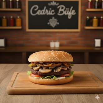 Krema Mantarlı Hamburger görseli