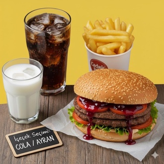 Vişneli Hamburger Menü görseli