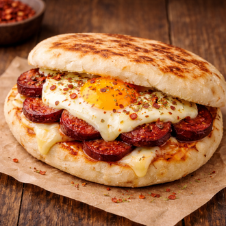Sucuklu Kaşarlı Yumurtalı Bazlama Tost görseli
